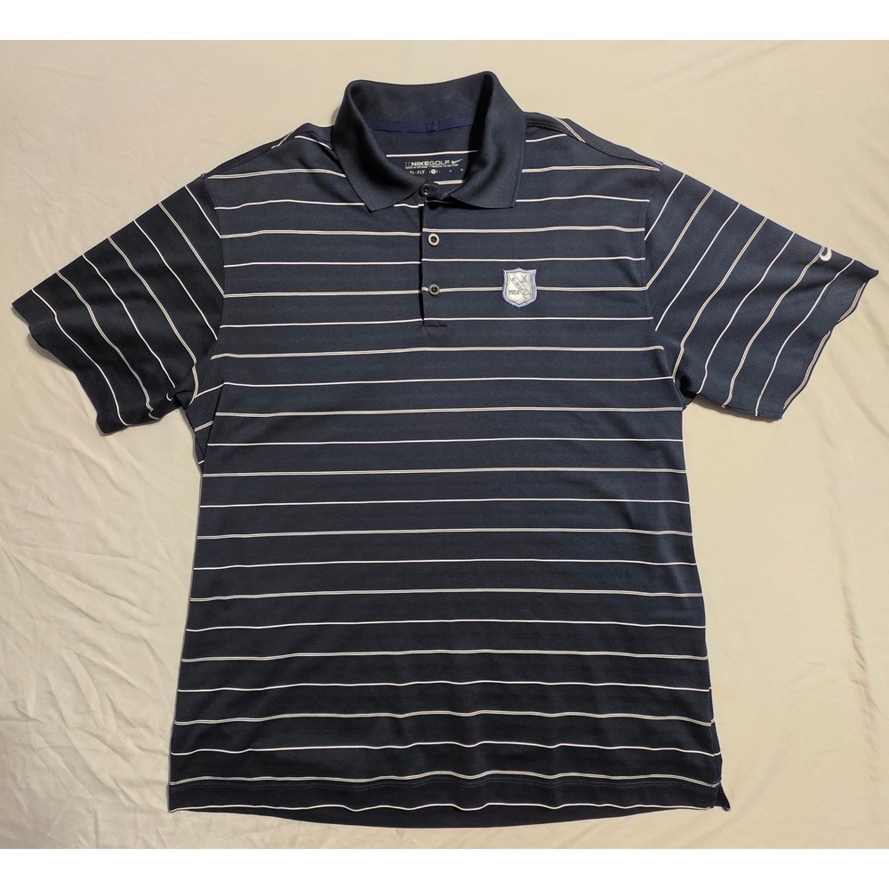 Nike Golf Dri-FIT Polo Men's L Palos Verdes Golf Club Navy Striped Shirt